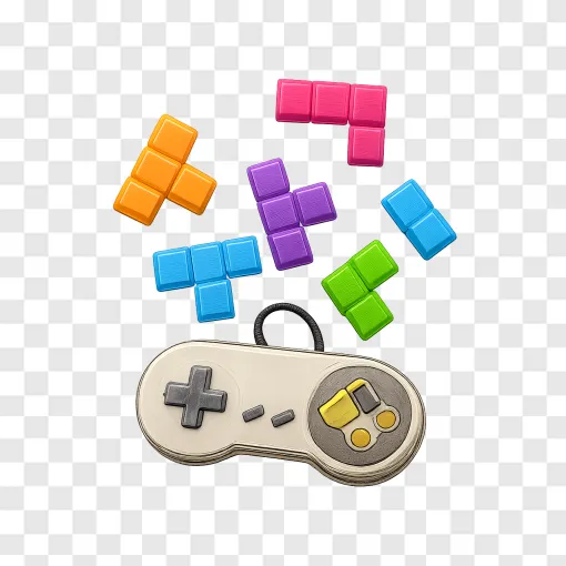Retro Tetris Blocks PNG Image For Gamers