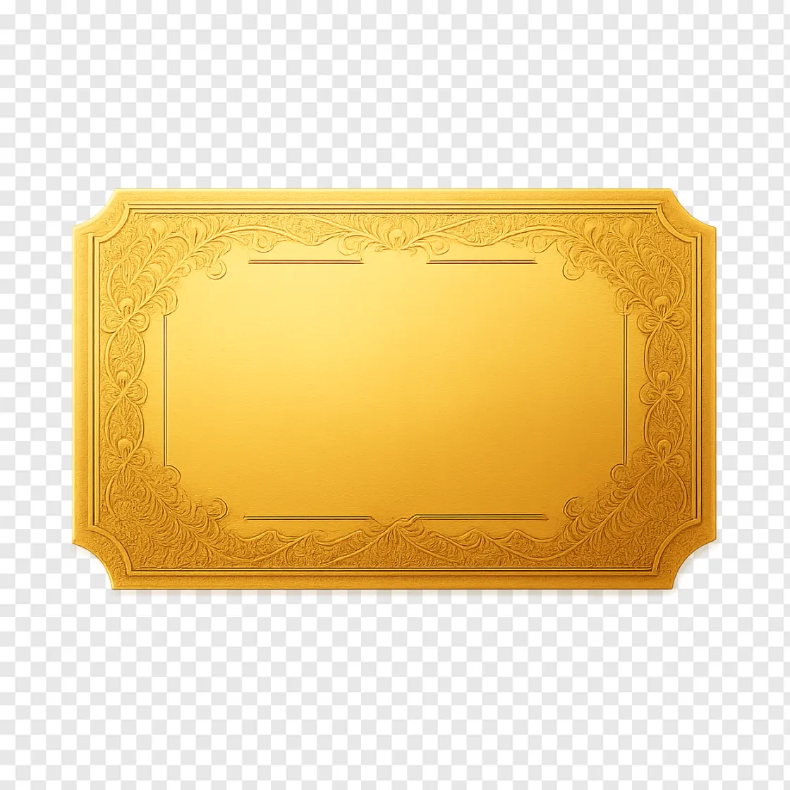 Golden Ticket PNG Transparent Background