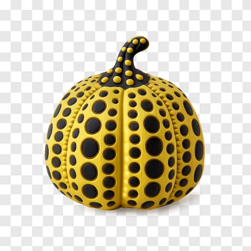 Yayoi Kusama Polka Dot Pumpkin Art PNG