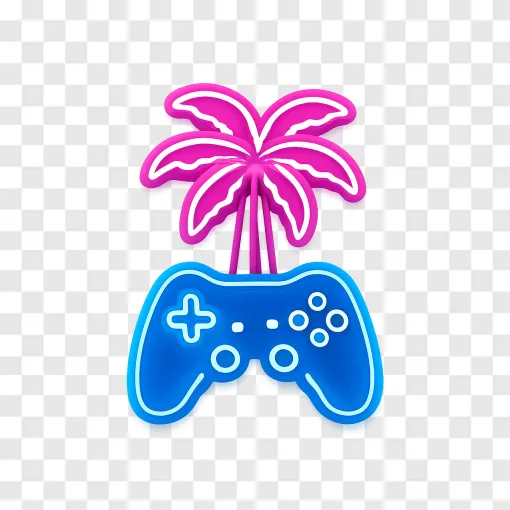 GTA 6 Inspired Gaming Neon Icon PNG