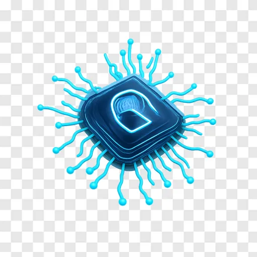 AI Microchip Processor PNG Transparent Image
