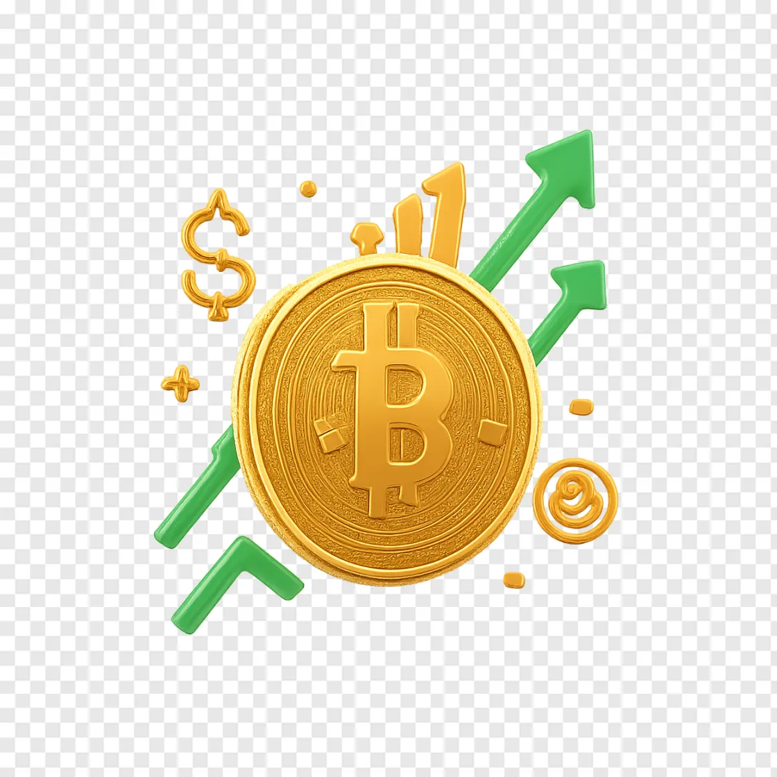Bitcoin Gold Coin PNG Transparent Background