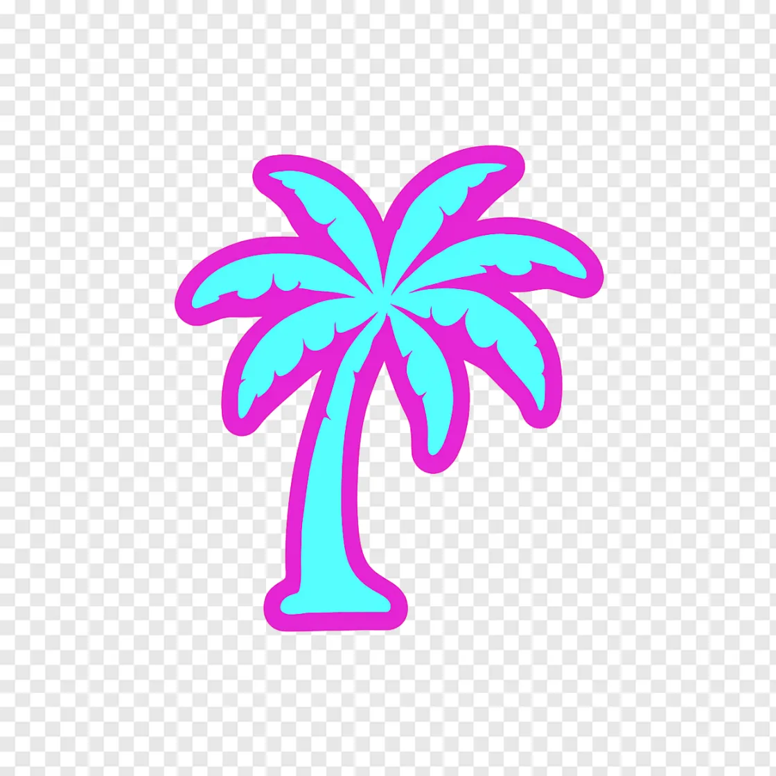 GTA 6 Aesthetic Neon Palm Tree PNG