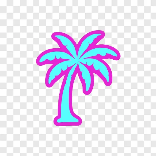 GTA 6 Aesthetic Neon Palm Tree PNG