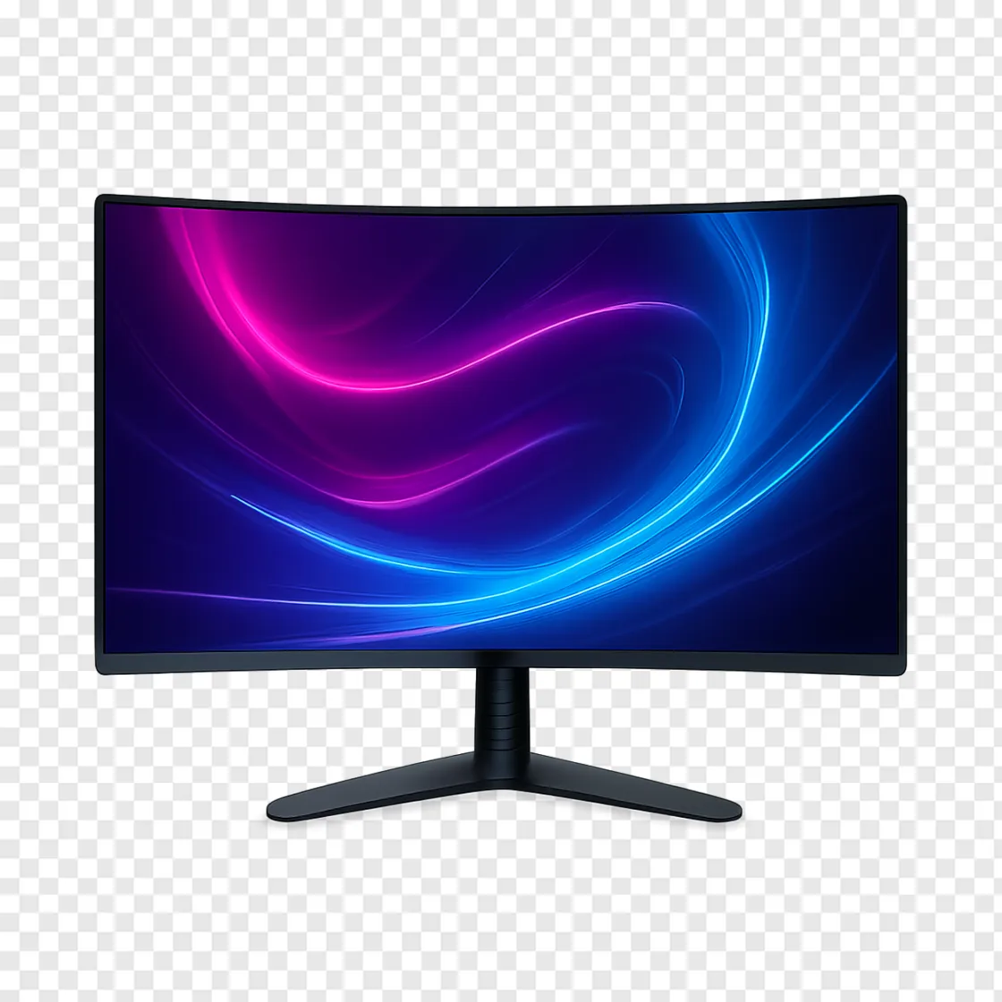 Futuristic Gaming Monitor PNG Transparent Background