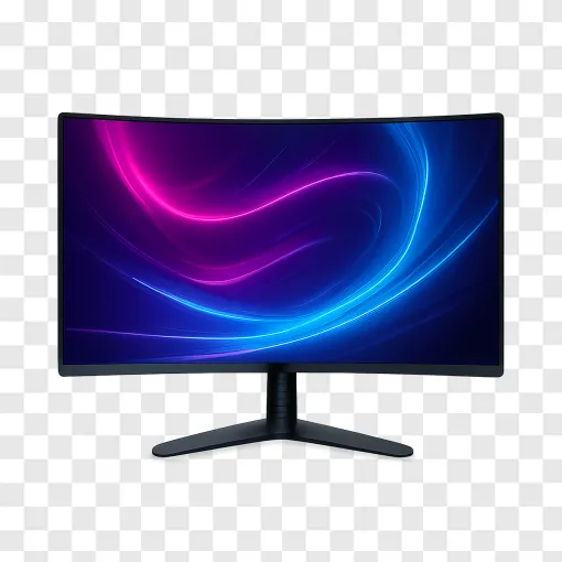 Futuristic Gaming Monitor PNG Transparent Background