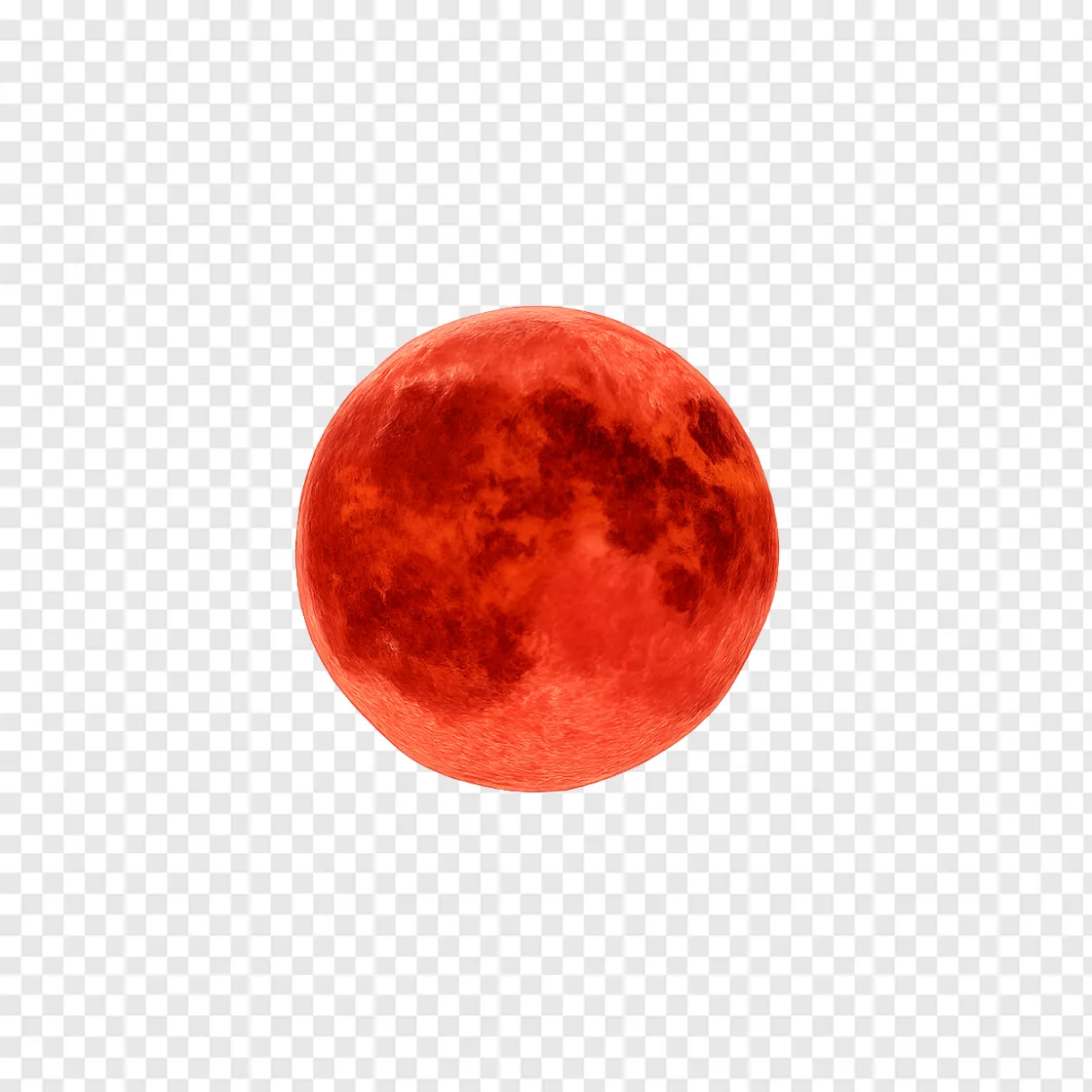 Red Moon And Aurora PNG Image