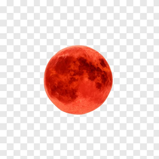 Red Moon And Aurora PNG Image