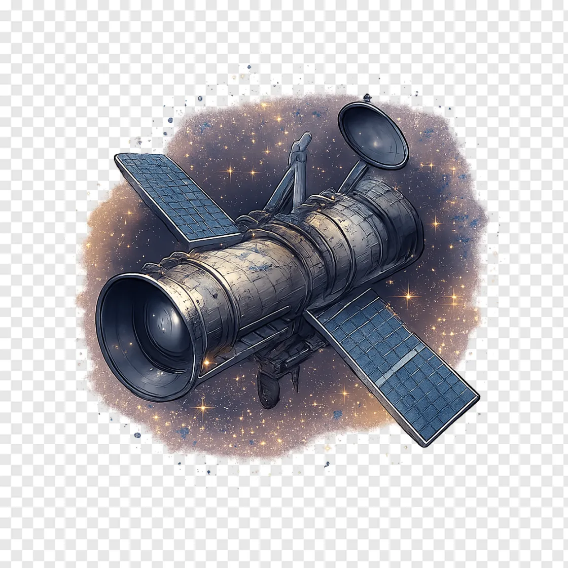 Futuristic Space Telescope PNG Transparent Background