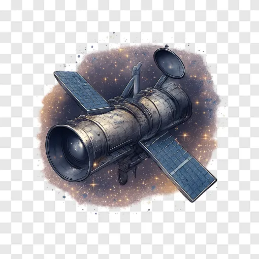 Futuristic Space Telescope PNG Transparent Background