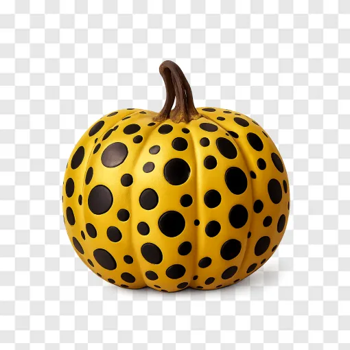 Polka Dot Pumpkin Art PNG Design