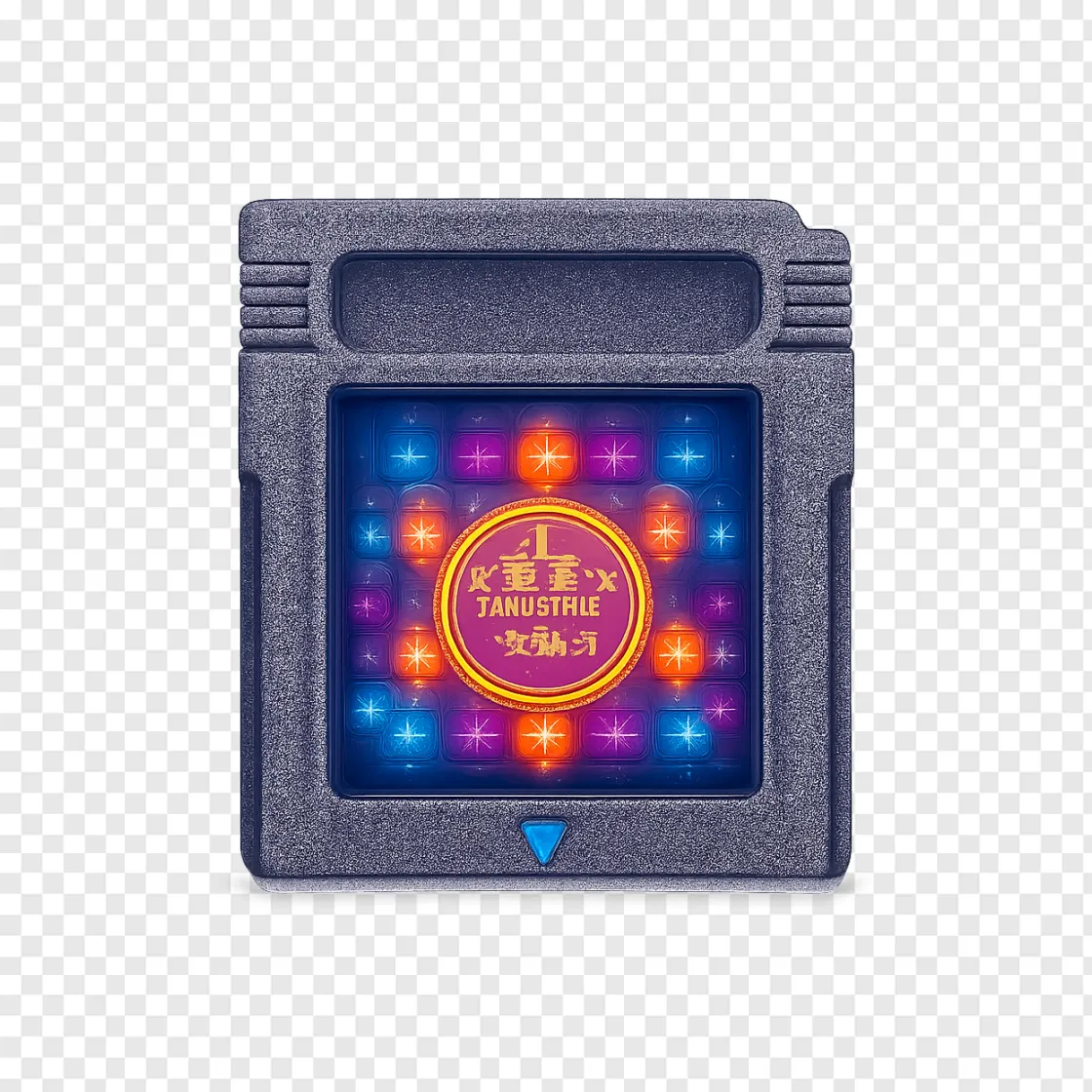 Retro RPG Game Cartridge PNG Transparent Background