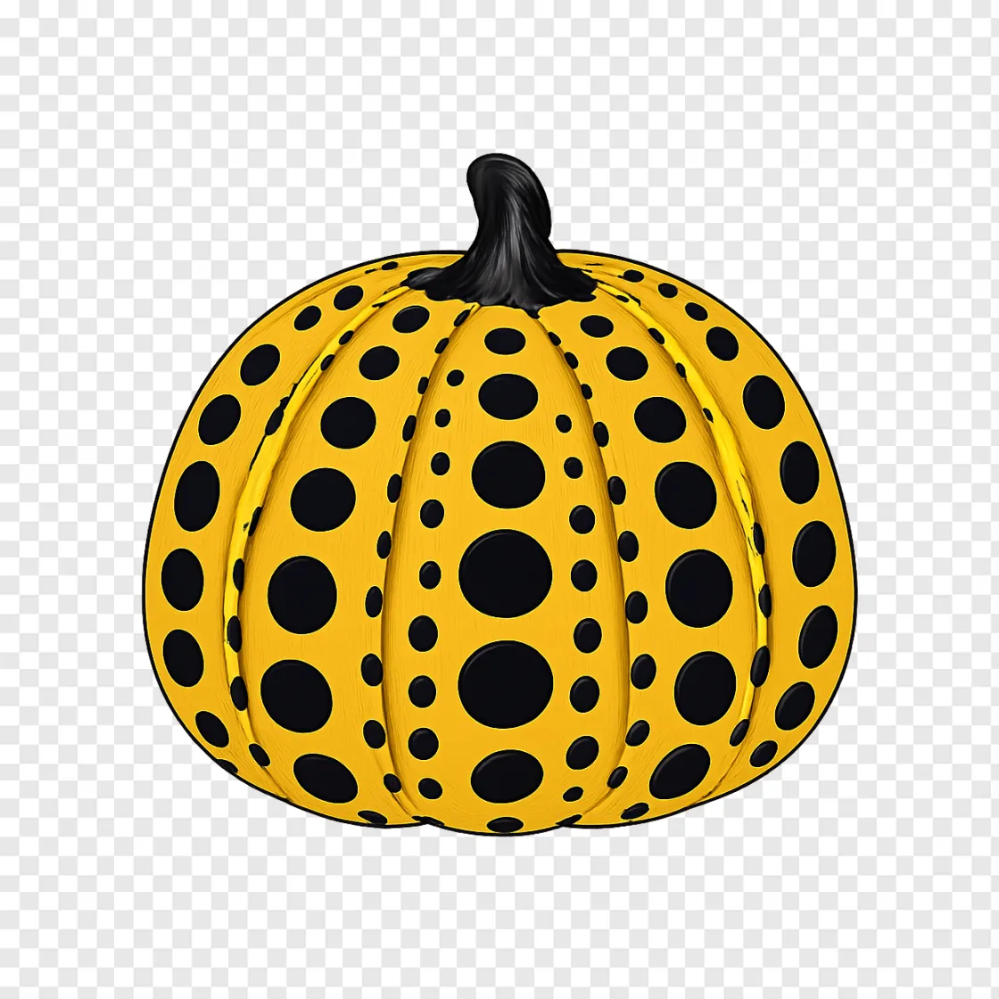 Polka Dot Pumpkin Art PNG Design