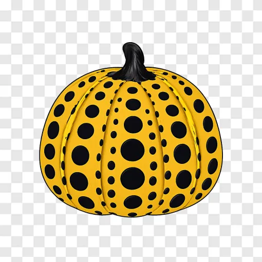 Polka Dot Pumpkin Art PNG Design