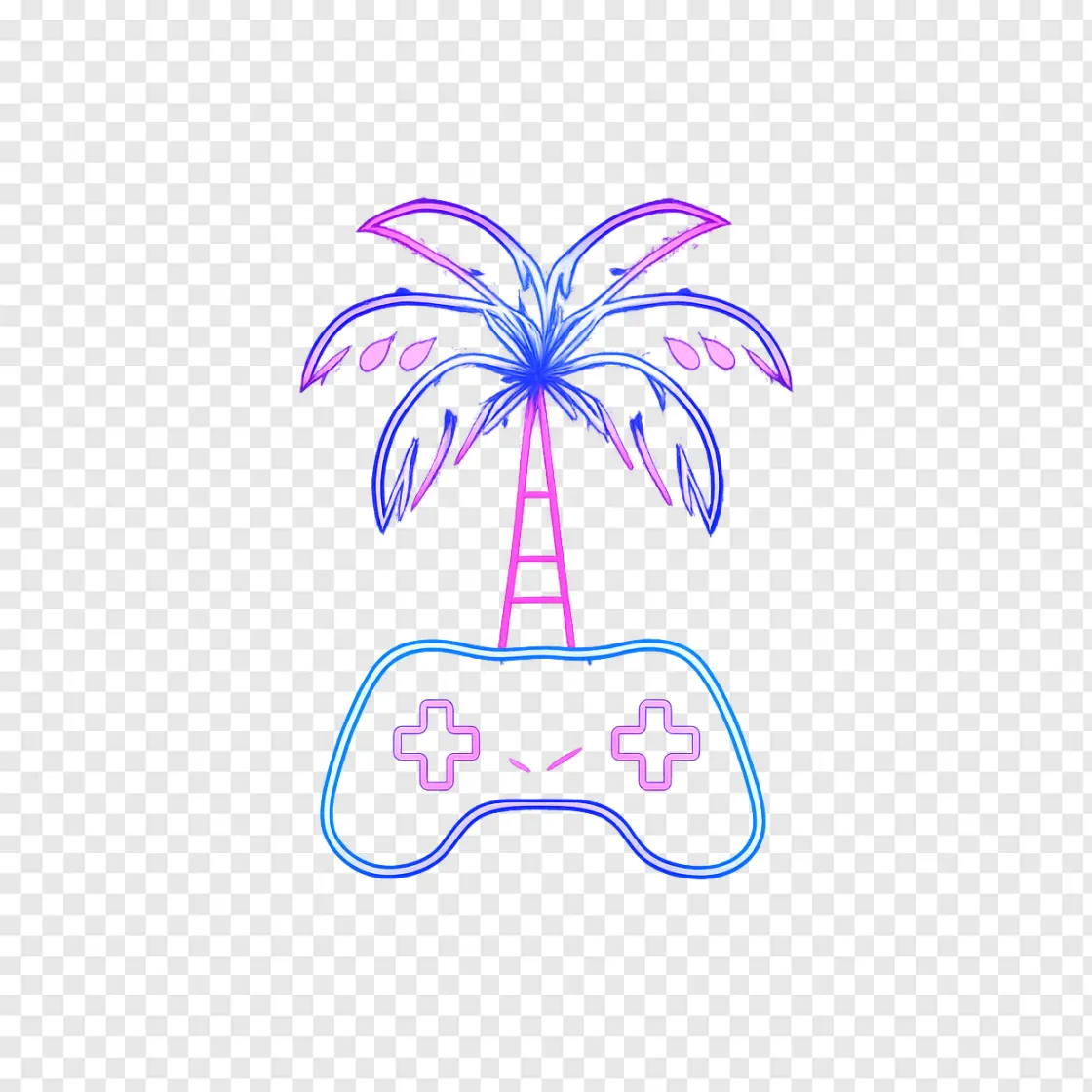 GTA VI Aesthetic Neon Game Controller PNG