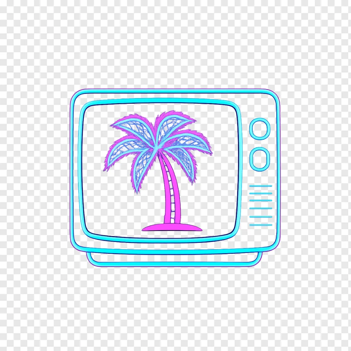 GTA 6 Gaming Aesthetic Neon Palm Tree PNG