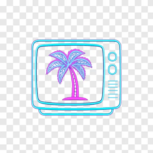 GTA 6 Gaming Aesthetic Neon Palm Tree PNG