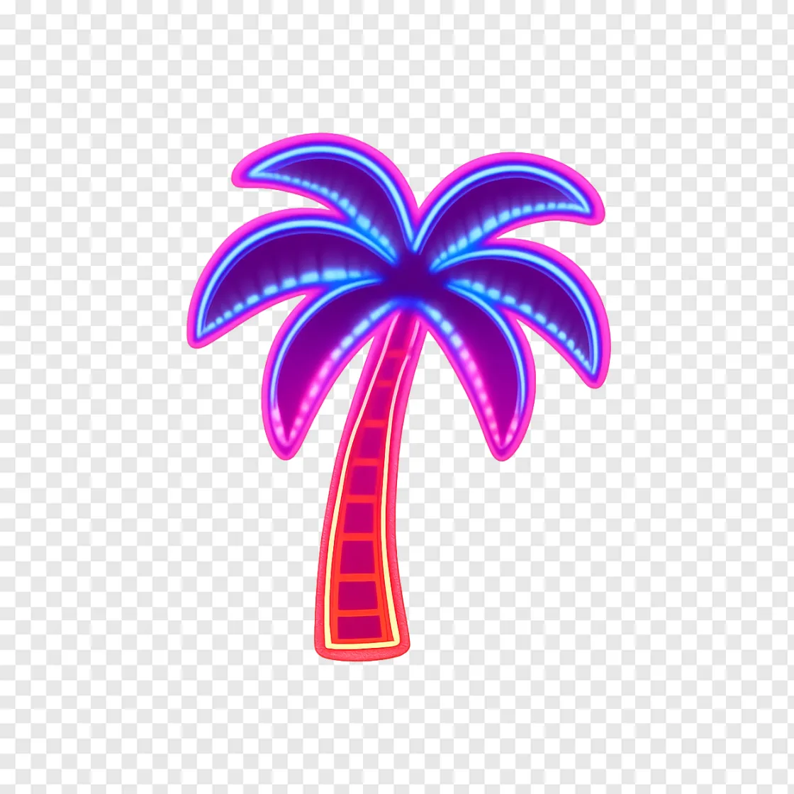 GTA 6 Neon Palm Tree PNG Free Download