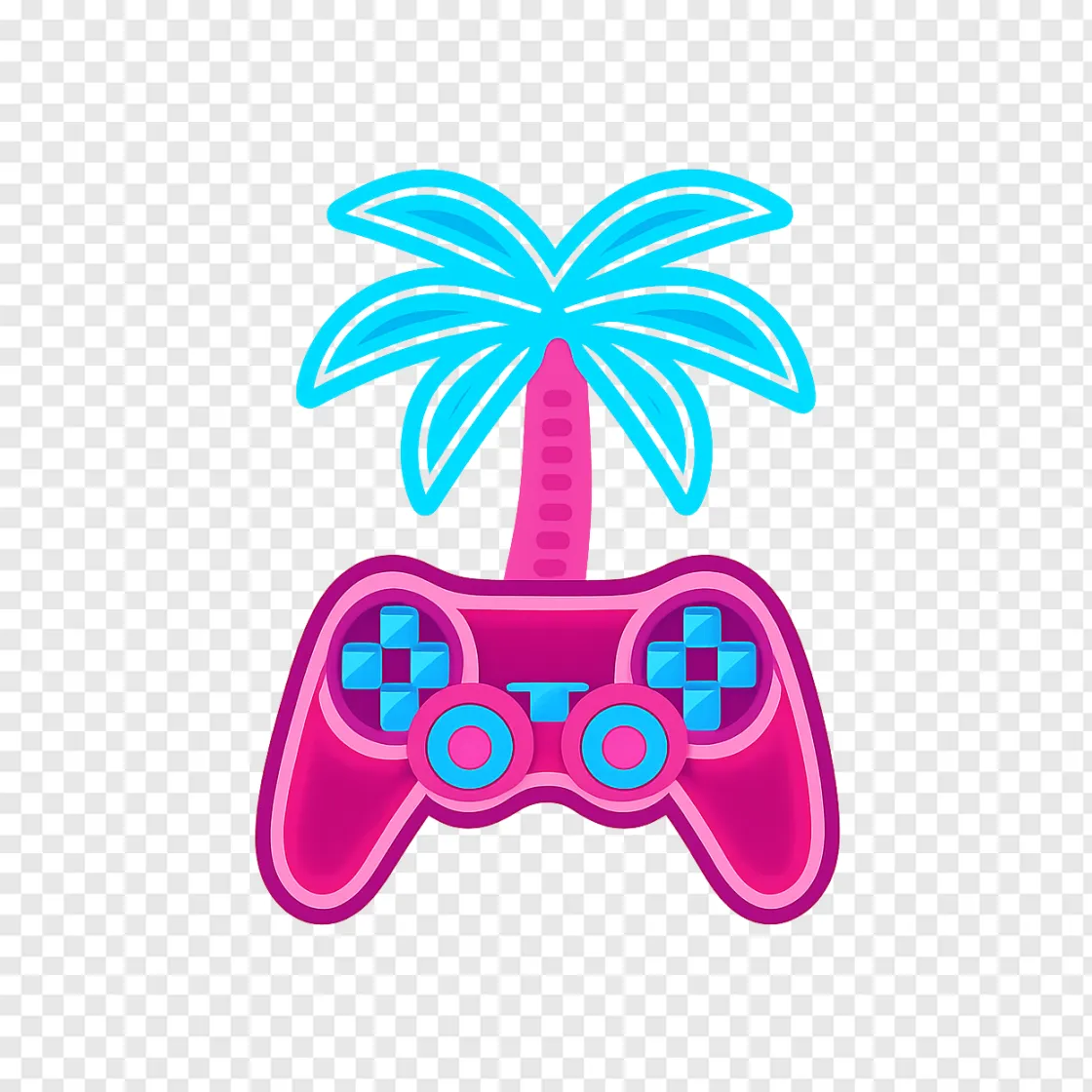 GTA 6 Style Neon Controller PNG Transparent Image