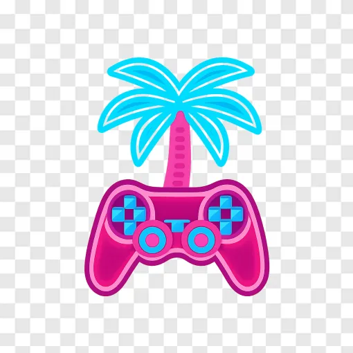 GTA 6 Style Neon Controller PNG Transparent Image