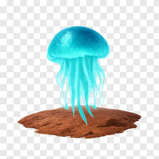 Mars Jellyfish Floating Alien PNG Transparent Background