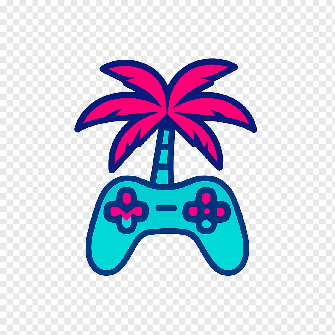 GTA 6 Neon Palm Tree PNG Transparent Background