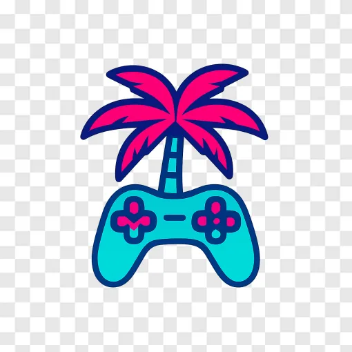GTA 6 Neon Palm Tree PNG Transparent Background
