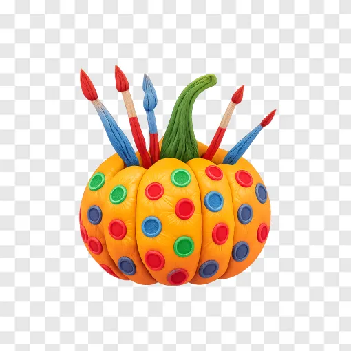 Yayoi Kusama Style Polka Dot Pumpkin Art PNG