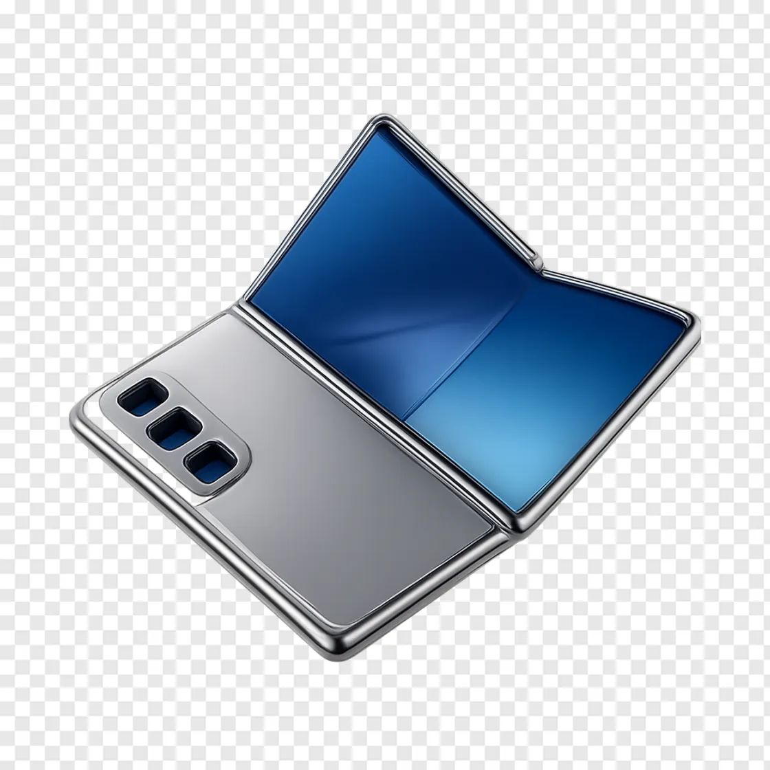 Futuristic Folding Smartphone Mockup PNG