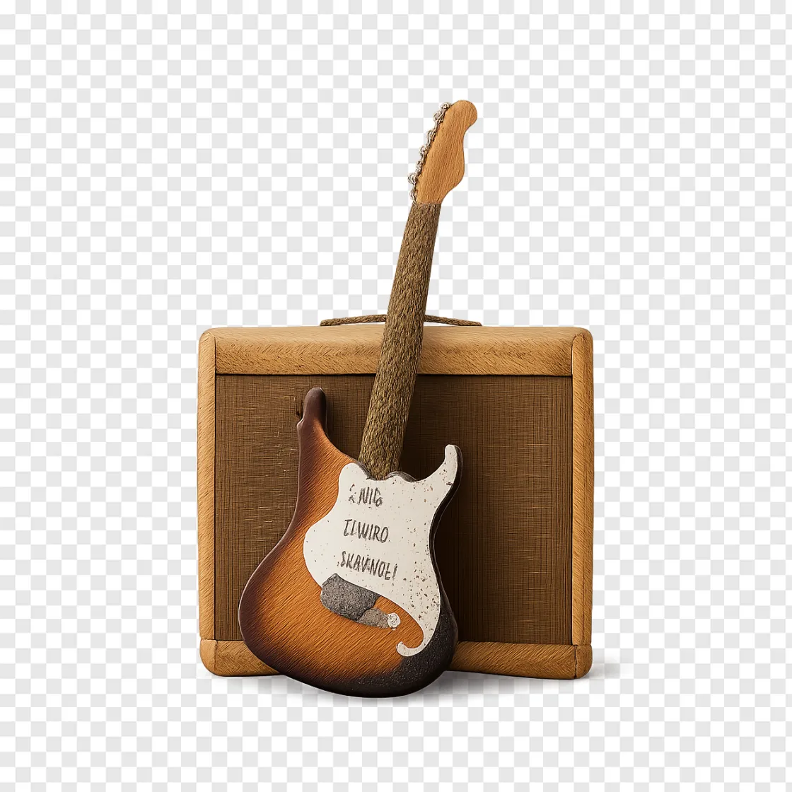 Vintage Rock Guitar PNG Transparent Background