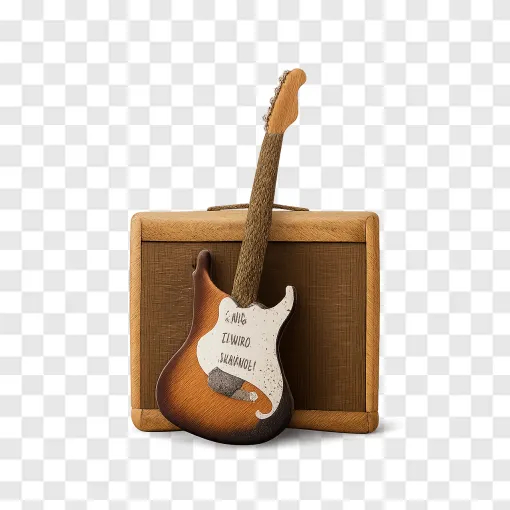 Vintage Rock Guitar PNG Transparent Background