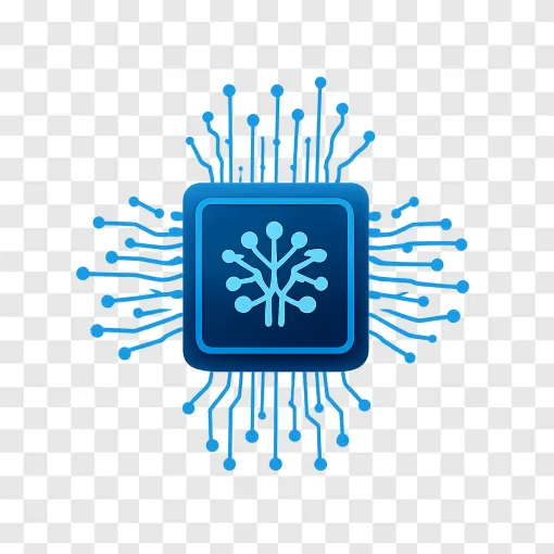 Futuristic AI Microchip PNG Transparent Image
