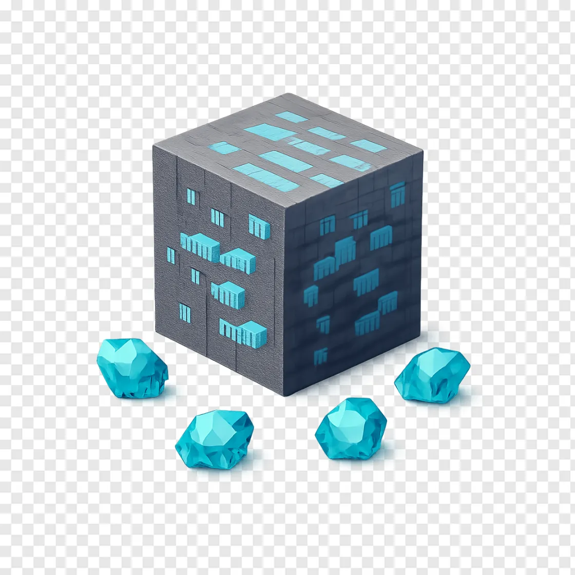 Minecraft Diamond PNG Transparent Image