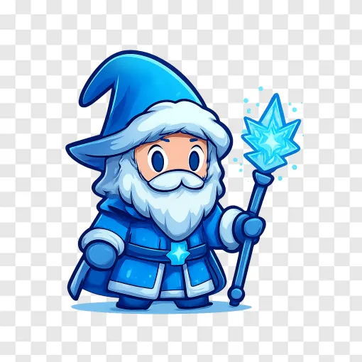 Ice Wizard Fantasy Character PNG