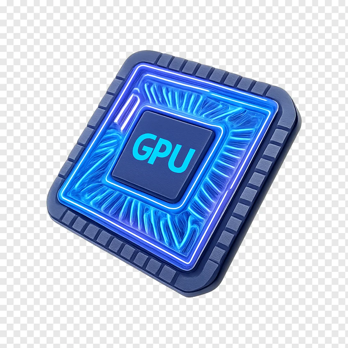 Futuristic GPU Chip PNG Transparent Image