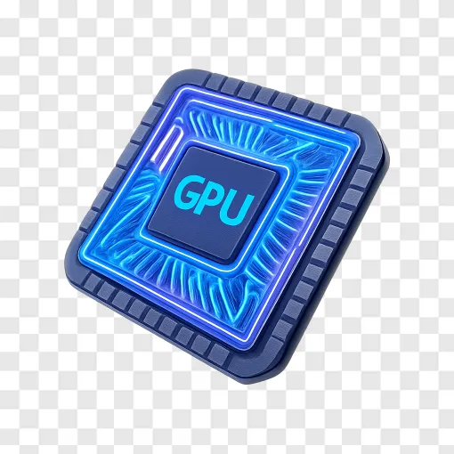 Futuristic GPU Chip PNG Transparent Image