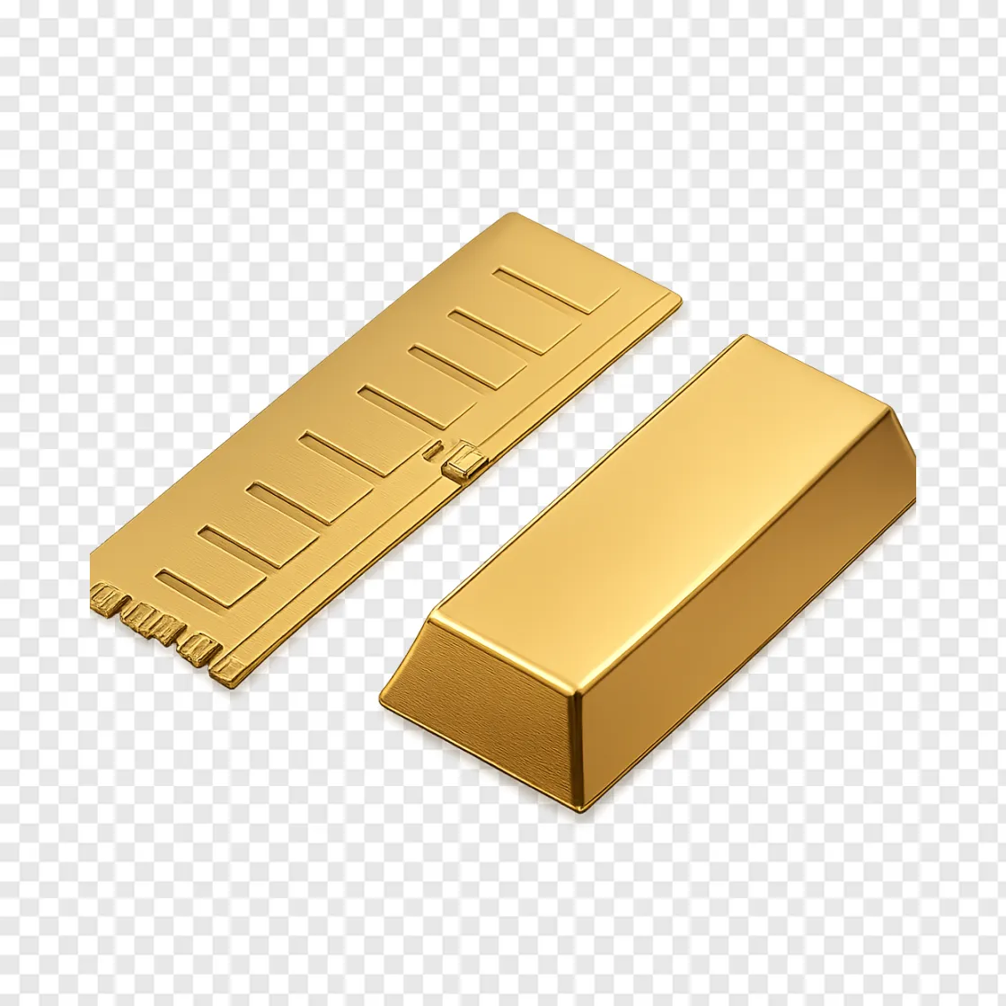 Gold RAM Stick PNG Image For Tech Designs