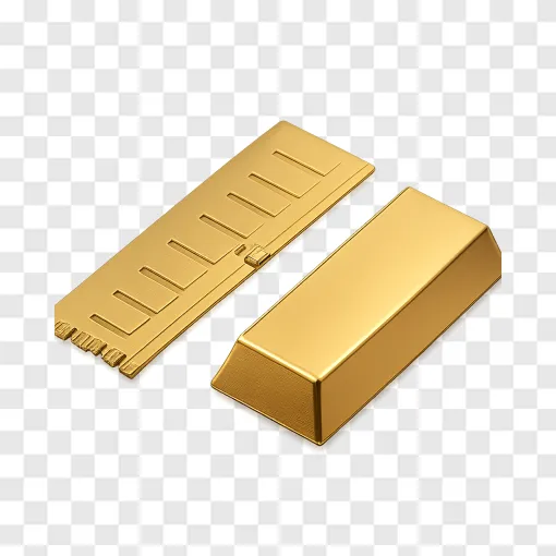 Gold RAM Stick PNG Image For Tech Designs