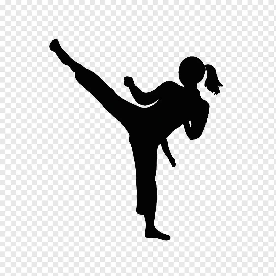 MMA High Kick Action PNG Transparent Image