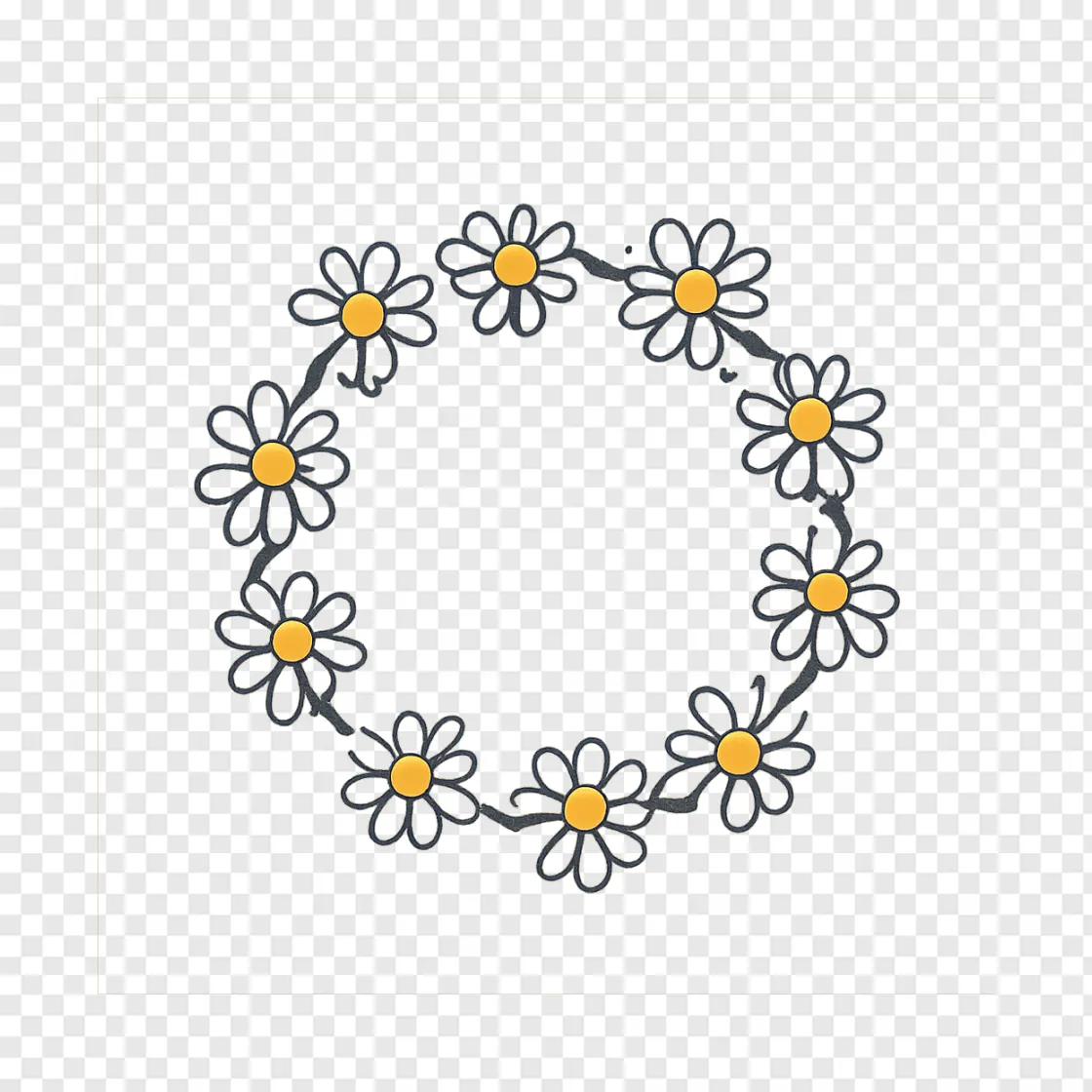 Cute Daisy Chain Flower PNG Transparent Background
