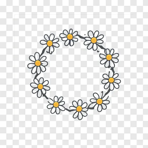 Cute Daisy Chain Flower PNG Transparent Background