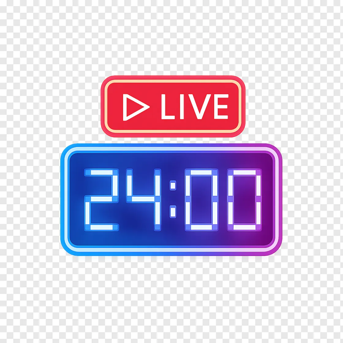 24 Hour Stream PNG Transparent Image