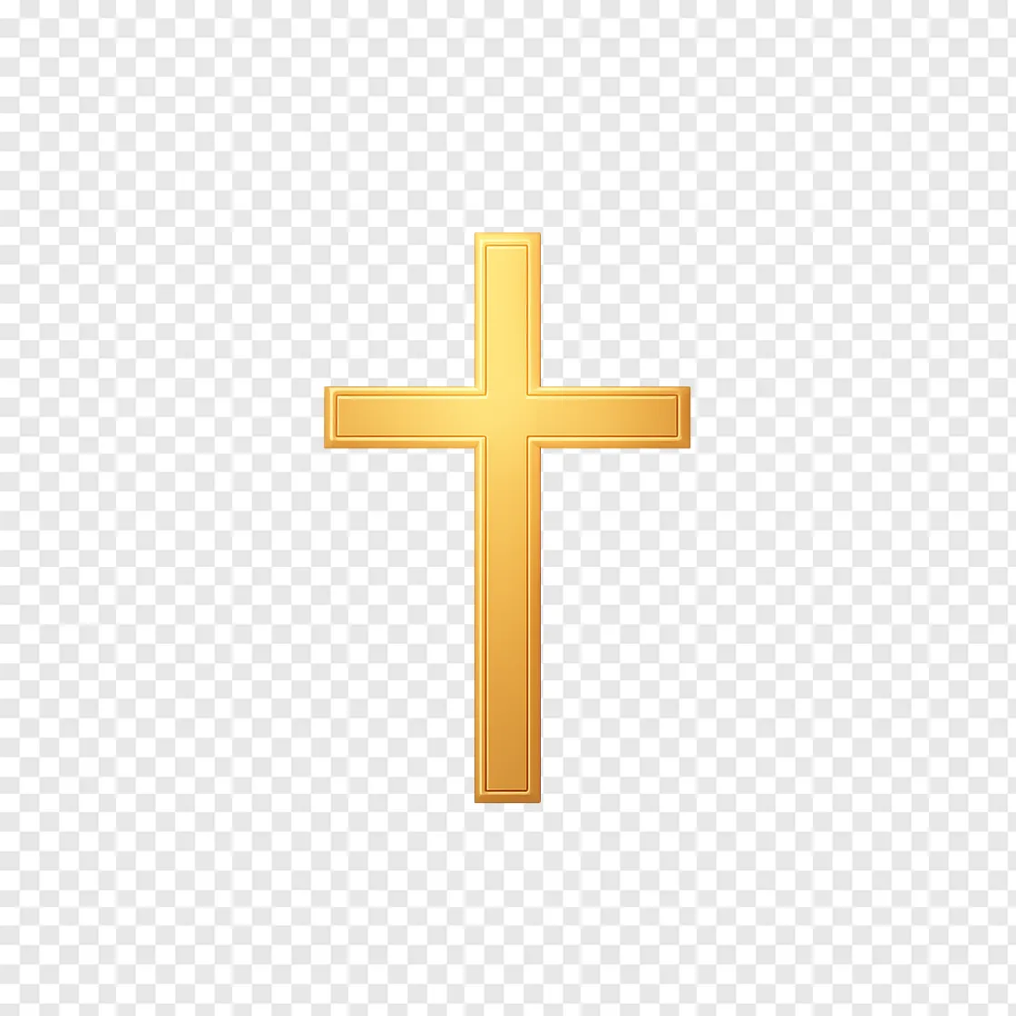 Golden Cross PNG Transparent Image