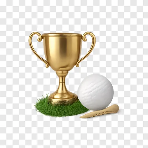 Gold Golf Trophy PNG Transparent Image