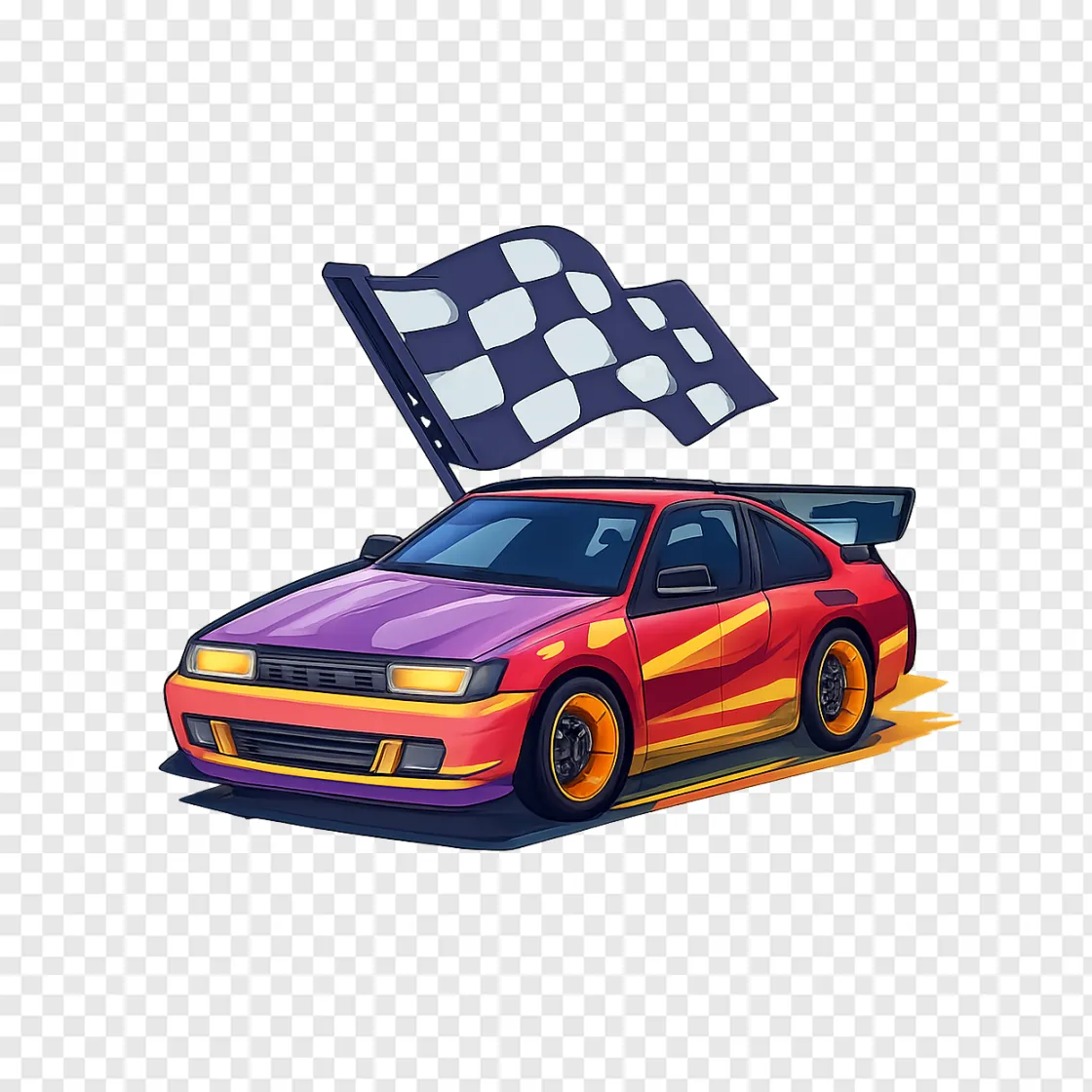 Retro Racing Car PNG Image For Download