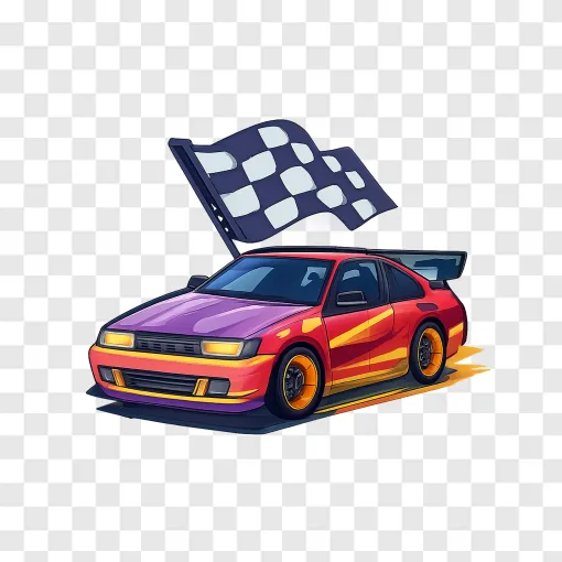 Retro Racing Car PNG Image For Download