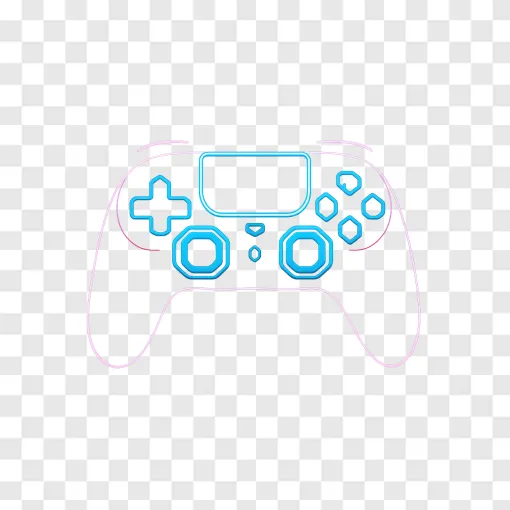 Neon Gaming Controller PNG Free Download
