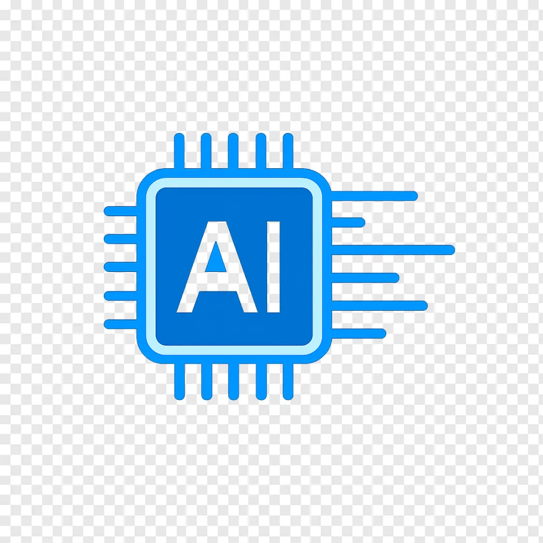 Futuristic AI Microchip PNG For Tech Designs