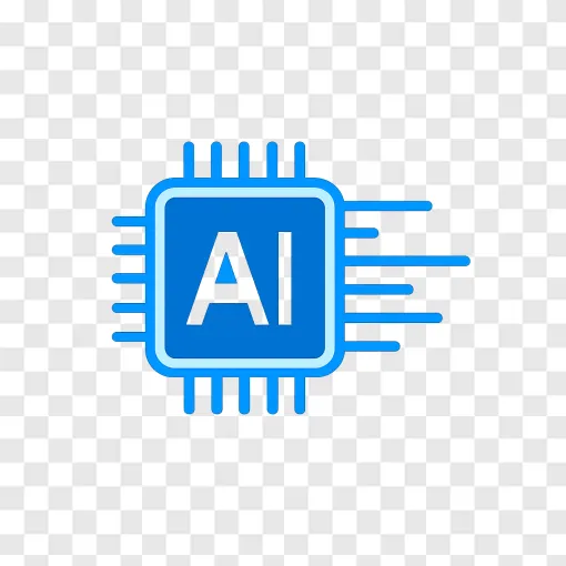 Futuristic AI Microchip PNG For Tech Designs