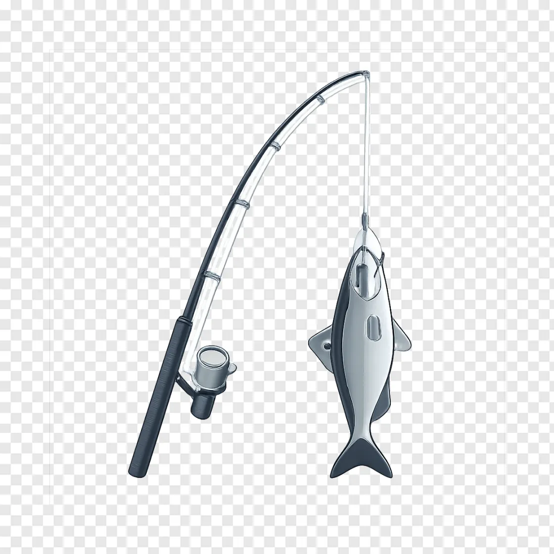 Fishing Rod And Fish PNG Transparent Image